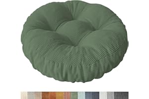 PHUSTJKL Sitzkissen Rund, 30x30 cm rutschfest Waschbare Sitzpolster Bequemes Stuhlkissen 6 cm Dick Waschbare Cordstoff Stuhlauflage, für Indoor Küchen Garden Holzstühle