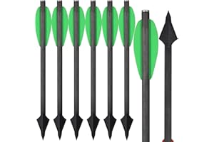 WANVZMR 6,3" Carbon Pistole Armbrust Bolzen Pfeile mit Jagdspitzen Jagdpfeile,Mini Armbrustbolzen Armbrustpfeile für 50-110lbs Pistolenarmbrust Präzisionsziel Jagd Bogenschießen