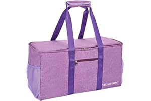 YELAIYEHAO Grand sac fourre-tout utilitaire pliable pour le rangement de piscine, plage, shopping, pique-nique, linge, gym et bagages (style housse, violet)