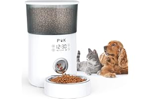 ‎PUPPY KITTY PUPPY KITTY M80 Futterautomat für Katzen, 4L Touchscreen Automatischer Futterspender für Katze und Hunde, Trockenfutterspender mit Edelstahlnapf, bis zu 40 Portionen und 5 Mahlzeiten pro Tag