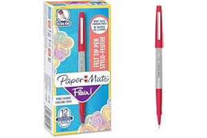 Paper Mate Flair Pen 0,33 mm bardzo cienka końcówka, czerwona, pudełko 12 sztuk