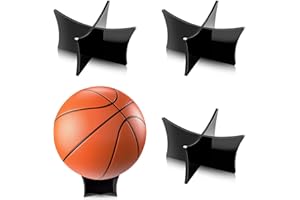 BLUCENT Acrylic Ball Display Stand Ball Storage Rack Removable Ball Support Base Multifunctional Ball Stand Holder for Football Basketball Volleyball Rugby Ball Pack of 3 (Black)