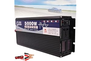 YNITJH Convertidor ​3000W 4000W 5000W Inversor DC 12V/24V/48V/60V a AC 110V/220V ​Transformador,para Camion Instalacion Solar Power Inverter,con Pantalla Digital Dual Y Toma De Ca,5000W-12Vto220V