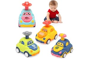 Ballery Coche de Juguete para Bebé, Coche Juguete Bebe 1 2 3 Años Press-and-Go Conjunto de Vehículos para Niños, Regalos para Niños Niñas
