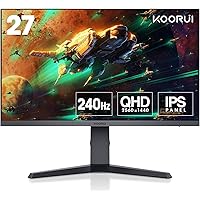 KOORUI Gaming Monitor 27 Pollici - Schermo WQHD PC, 240Hz, 1ms, Adaptive Sync, Gsync Compatibilità (2560x1440, HDMI, DisplayP