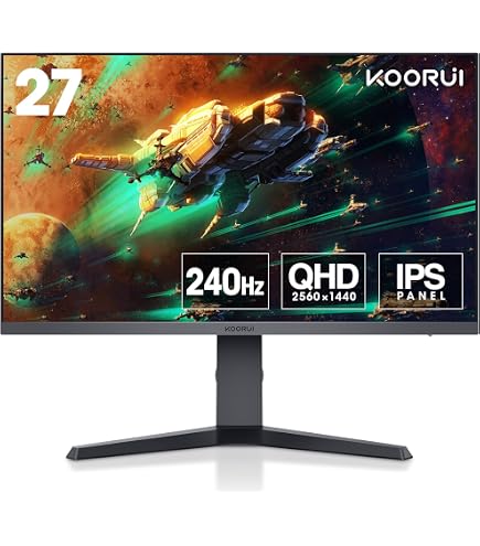 KOORUI Écran PC Gaming 27 Pouces, 170Hz, 2K QHD (2560x1440p), IPS, 1ms