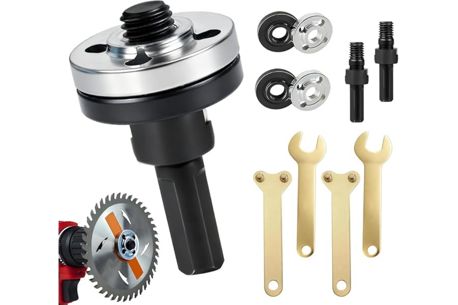 Drill to Angle Grinder Adapter Kit, 10mm Shank Arbor Mandrel, 2-Set Connector for Converting Hand Drill to Cut, Grind & Polish, with Wrench for Secure Lock