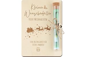 BOFUNX Weihnachten Geldgeschenk Verpackung Holz Karte mit Reagenzgläser Wunscherfüller Weihnachten Geschenke für Weihnachten Geld Gutschein Verpackung Nikolaus Geschenke