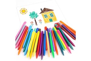 Aolso Kleinkinder Wachsmalstifte, 36 Farben Baby Crayon für Kinder, Sicherheit und Ungiftig Wachsmalstifte, Keine schmutzigen Hände, leicht zu reinigen, Organisches Zeichenstift-Set