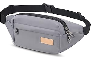 YINGLANG Marsupio leggero in vita, impermeabile, con tasche multiple, adatto per donne e uomini, viaggi, uso quotidiano, sport all'aria aperta, Grigio, 35 cm (length) x 10 cm (width) x 12.04 cm (height), alla