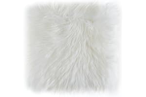 ‎-LUXOR- LIVING -LUXOR- living Sitzkissen Stuhl Echtfell, Flauschige Sitzauflage, Stuhlkissen, Lammfell Sitzkissen, Fell für Stühle, 34 x 34 cm Weiß, 4 Kissen