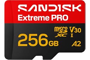 SanDisk 256GB Extreme PRO microSDXC UHS-I Memory Card with Adapter - C10, U3, V30, A2, Up to 250MB/s Read, 170MB/s Write (SDSQXCJ-256G-GS6MA)