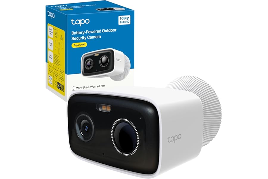 Tapo C400 Wireless FHD Outdoor WiFi Camera, 5200mAh Battery up to 180 Days, Surveillance Camera, Colour Night Vision, People Detection, Sound and Light Alarm, IP65