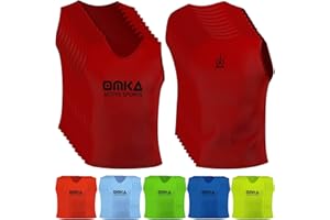 ‎OMKA OMKA 10 Stück Fußball Leibchen Trainingsleibchen Markierungshemd Fußballleibchen für Kinder Jugend und Erwachsene