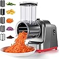 Angju Electric Cheese Grater, Salad Maker With 5 Different Shapes of Blades, 250W Electric Slicer Shredder, Electric Salad Machine for Fruits, Vegetables, Cheeses