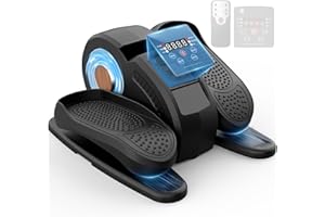 NEEZEE Under Desk Elliptical Machine, 80W Electric Elliptical Machine for Seniors with 12 Levels Adjustable Speed, Ultra Quiet Seated Pedal Exerciser with LCD Display & Remote Control for Home Office