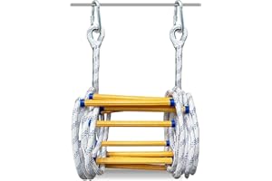 CXWK Rope Ladder Fire Escape For Windows And Balconies For Quick Use In The Fire, Safety Ladders With Carabiners, Compact & Reusable Nylon Escape Ladders (Size : 3m)