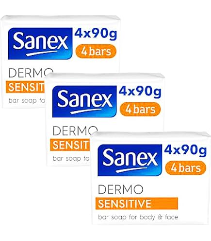 Savon Sanex Dermo Sensitive - Pack De 4 Pour Peaux Sensibles - Hypoallergénique