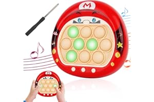 Fiotha Pop Fidget It Spielzeug, Push Pop Game Controller, Quick Push Pop Bubble Spielmaschine, mit Musik, Einzigartige Puzzle Pop Bubble Game Geschenk für Kinder und Erwachsene (Rot)