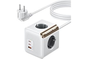 toocki 7 w 1 Listwa zasilająca z USB C, listwa zasilająca 4000W, przedłużacz 1,5M z 4 gniazdami i 3 USB, listwa zasilająca PD 30W do podróży, biura domowego, statku wycieczkowego
