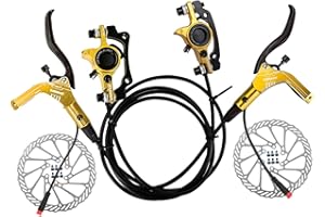 Buachois Kit Freno a Disco per Bicicletta, Kit Freno Idraulico per Bici Elettrica con Rotori da 160 Mm, Anteriore Sinistro 89cm e Posteriore Destro da 147cm, Leve per Bici Elettrica E Scooter (Viola)