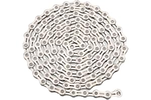 ZHIQIU FSC 10 Speed Universal Bike Chains,Lightweight,Center Hollowing out,116L,with Quick Link,Compatible 9 Speed (Silver)