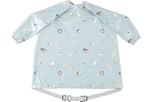 BIBaDO - Long Sleeve Baby Bibs - Toddlers 6-36 Months - Coverall Weaning Bib - Easy Wipe Clean & Soft Fabric - Attach to Highchair & Tables - Waterproof - Machine Washable - Baby Gifts