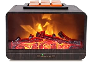 MAROMAMIX Wax Melt Warmer - 3D Dynamic Flame Fireplace Wax Warmer Electric Wax Burner, Wax Melter for Scented Wax with 4 Timer Auto Shut Off PTC Heating Oil Burner for Home Fragrance Office Decor Gift