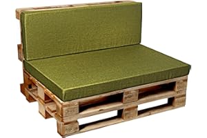 Garden factory Coussins pour Canape Euro, Coussins Palette, Coussins pour Meubles en Palette V2 Dossier 120x40 Citron Vert