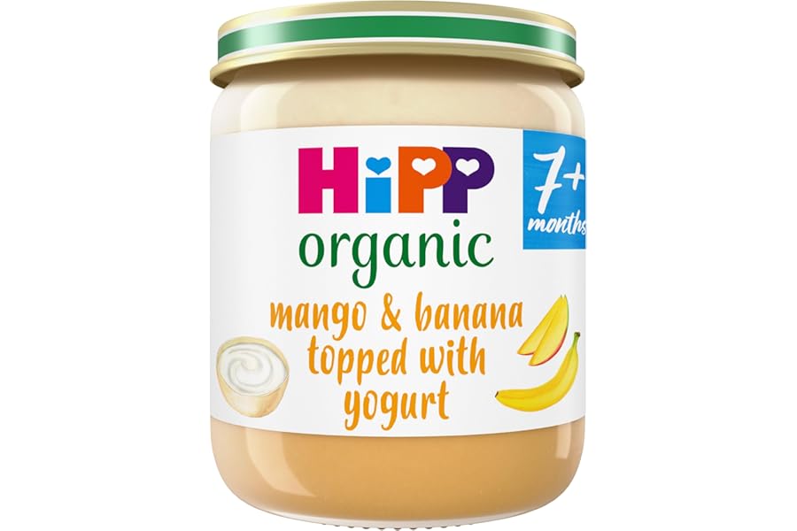 HiPP Organic Mango & Banana topped with Yogurt Baby Food Jar 7+ Months 160g (Pack of 6)
