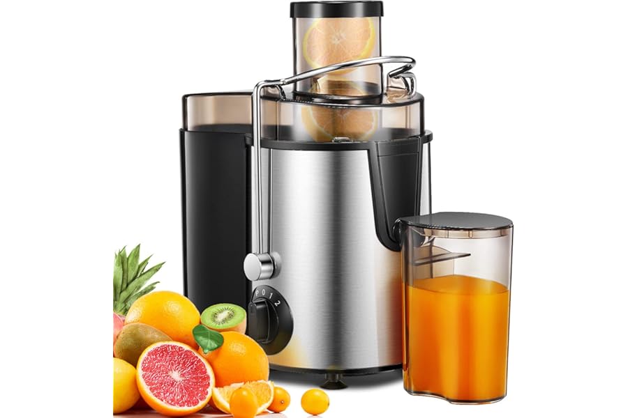 Juicer Machines, FOHERE Juicer Whole Fruit and Vegetables with 3-Speed Setting, Upgraded Version Max Power 800W Motor Quick Juicing, Cleaning Brush and Juicing Recipe Included