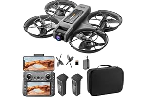 OBEST Drone avec Caméras, Télécommande Moteur Sans Balais Drone avec 4,5 Pouces écran, Jouet Volant avec Veilleuse LED, 90 ° Réglable Caméra, Carte SD, 2 Piles, Convient aux Adultes et Aux Débutant