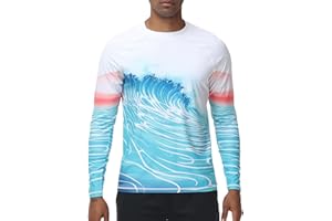 VAYAGER Herren Schwimmshirts UPF 50+ Rashguard Langarm Schnelltrocknendes T-Shirt Locker sitzendes Wasser Angeln UV-Schutzshirts