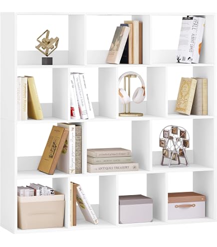 Bibliothèque / Étagère En Bois D'Ingénierie Blanc - Dimensions 60x20x120 Cm - 8 Compartiments - Charge 80 Kg - 2