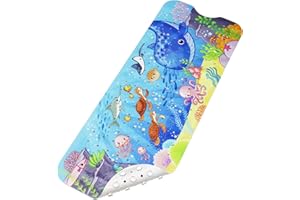 LUZOON Badewannenmatte, Antirutschmatte 100 x 40 cm Duschmatte Badewanneneinlage Badematte rutschfest Badewanne Ozeanmotiven