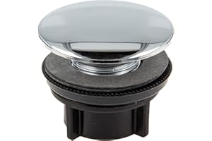 tecuro Tap Hole Plug Diameter 42 mm, Chrome-Plated, Thread 1/2 Inch x 22 Length, Stainless Steel Viewing Plate, with Plastic Nut and KS Clamping Ring Deck Rosette