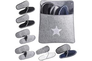 Fivtsme Chaussons Invités, 6 Paires Chaussons Maison Invités, Pantoufles de Voyage Antidérapantes, Chaussons Jetables, Unisexe Taille 36-45, Pour Salle de Bains, Maison, Voyage, Mariage, Hôtel
