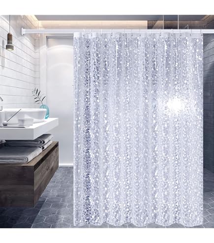 Transparenter Duschvorhang Extra Breit (300x200 Cm) – PVC, Wasserdicht, Schimmelresistent, Schnell Trocknend
