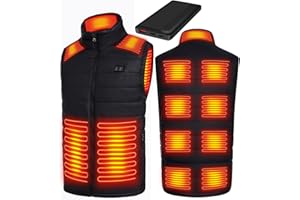 Cubovie Heizweste Herren, Beheizbare Weste mit 15000mAh Powerbank, Beheizte Weste mit 13 Heizzone, 3 einstellbare Wärmestufe, USB Elektrische Heizweste, Heizjacke für Outdoor Camping