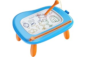 bravokids Drawing Magnetic Board for Toddler, Educational Learning Toys with Sturdy Legs, 1 2 3 year old and 1st birthday gifts for girls boys (Blue)
