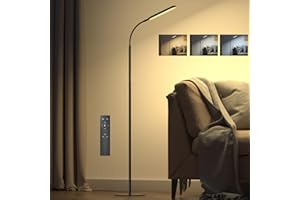 OUSFOT Lampada da Terra LED Dimmerabile170CM Lampada da Pavimento 3000-4000-6000K Touch e Telecomando Collo D'oca Regolabile Piantana LED per Camera da Letto Soggiorno Ufficio