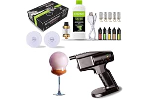Elektrisk rökbubbelpistol, cocktailrökningsbubbelpistol, for cocktails med 5 smakoljor och 300 ml ätbara bubblor, rökkit for