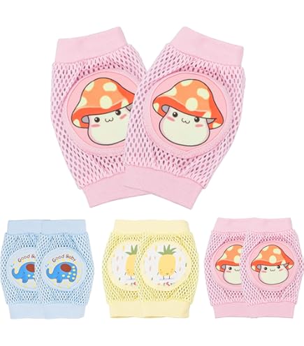 3 Pezzi Ginocchiere Per Neonati - Antiscivolo, Con Puntini Di Gomma, Morbide E Traspiranti, Per Gattonamento E Primi Passi - Foto 7