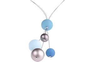 Adi Modeschmuck lange Kette 'Nina',insgesamt 90cm lange,zweisträngige Kette ohne Verschluß aus Polarisperlen und metallic Acrylperlen,handgefertigt in Berlin