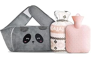 Nenkarn Hot Water Bottle Belt, Wearable Waist Panda Hot Water Bottle Belt Adult, Plush Refillable Wrap Around Period Hot Water Bottle Belt Pouch Waist for Period Pain to Body