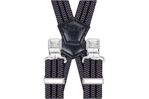 Decalen Bretelles pour homme - Largeur : 4 cm - Avec clip en métal très solide - Taille unique pour hommes et femmes - Réglable et élastique - Style X