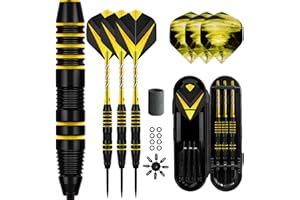 Lavishio Dart Metallspitzen Set 3 Aluminium Dartschäfte Stahlspitzen Dart Set Professionelle Darts Stahlspitzen Set + Extra 3 Dartflights 3 Ersatz Plastikschäfte