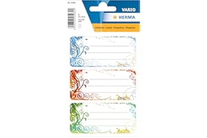 HERMA 5982 Lot de 9 étiquettes autocollantes lignées pour livre d'école, enfants, filles, garçons, multicolores, 76 x 35 mm