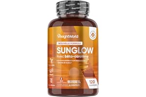 WEIGHTWORLD Beta Carotene Bronzage et Preparation Soleil, 120 Petits Comprimés Vegan avec Zinc, Cuivre, Vitamine A, B2, B3 et Iode, Preparation Bronzage Alternative aux Gélules, Crèmes et Mousses