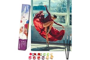 Bougimal Dipingere con i Numeri Adulti Ballerini, Decorazione della casa Senza Telaio 40 * 50 cm